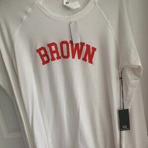 NWT Brown University College XL White Dry Fit Sweatshirt